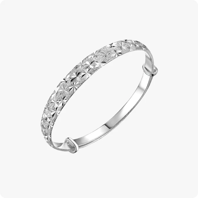 Solid Silver Diamond Bar Bracelet